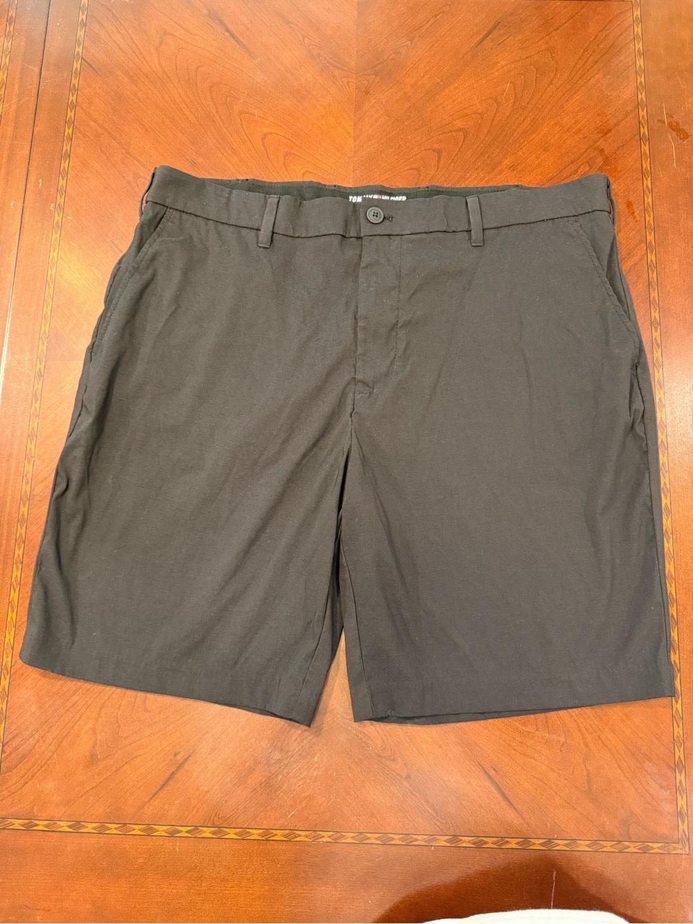 Tommy Hilfiger Black Flat Front Men's Shorts - Classic Tailored Style